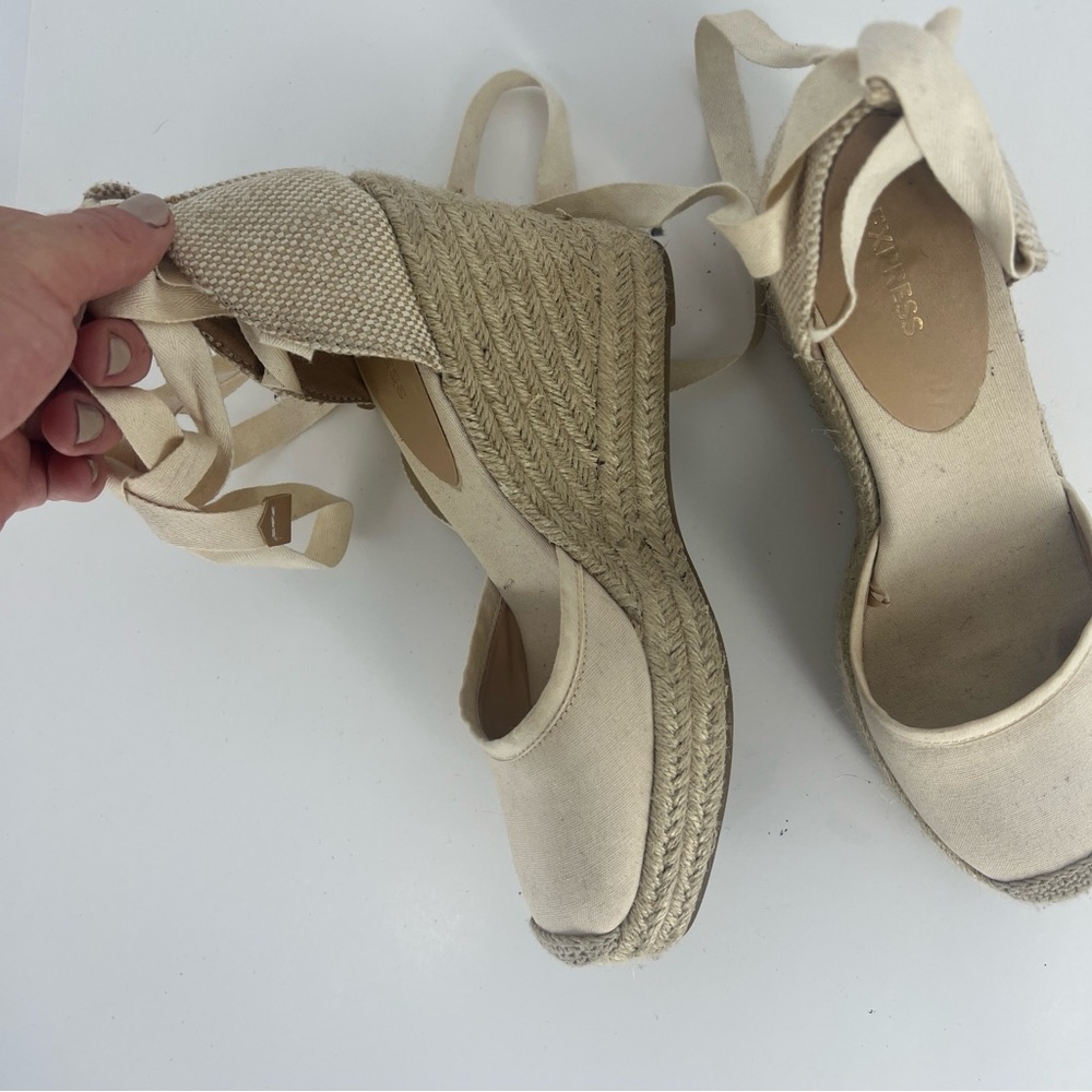 Express Cream Espadrille Wedges - Picture 9 of 14